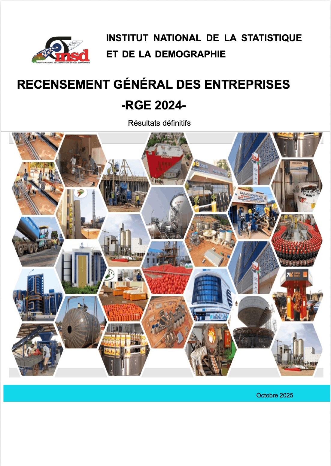 Couverture du document RECENSEMENT GÉNÉRAL DES ENTREPRISES (RGE 2024) - Résultats définitifs