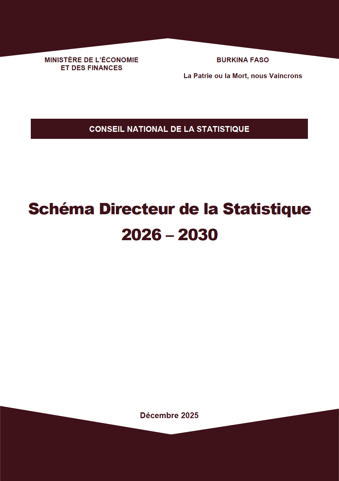 Couverture du document Schéma Directeur de la Statistique 2026-2030